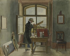 Johann Christoph Erhard i studioet hans, 1818.