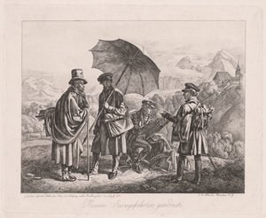 Kunstnerne på deres reise, 1819.