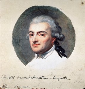Portrett av Stanislaw II Augustus Poniatowski av Polen (1732-1798), siste konge av Republikken de to nasjoner og storhertug av Litauen (Portrett av Stanislaw II August Poniatowski, konge og storhertug av det polske litauiske samveldet). Arbeid