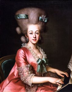 Portrett av en dame som spiller cembalo, siste kvartal av 1700-tallet (olje på lerret)
