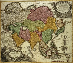 Kart over Asia, Nürnberg, ca. 1730
