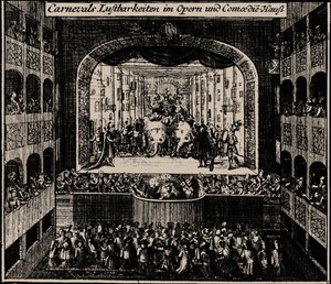 Margrave Theatre i Erlangen, 1721 av Johann Baptista Homann