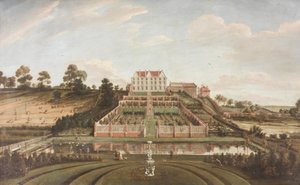 Nederlandsk herskapshus med hage, 1730 av Johann Baptiste Bouttats