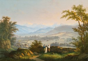 Omgivelsene til Habsburg-ruinene av Johann Caspar Rahn