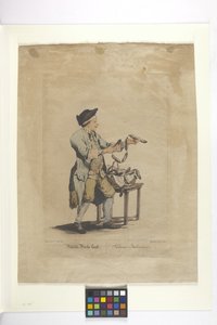 Wälsche Würste Kauft - Salami Italiani (håndfarget etsning) av Johann Christian (after) Brand