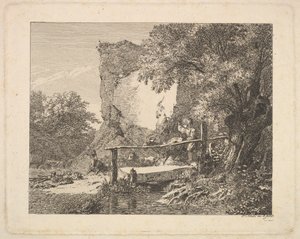 En gutt med tre geiter, 1815. av Johann Christian Erhard