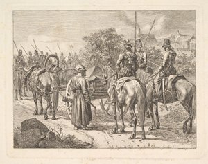 Kosakker som eskorterer Regimental Cassone, 1815. av Johann Christian Erhard