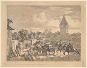 Russiske lansere som eskorterer den regimentale Cassonne, 1816.