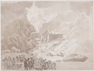 Passasje av soldater på St. Bernard av Johann Christian Ernst Müller