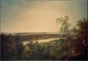 Elbelandskap med utsikt over Dresden