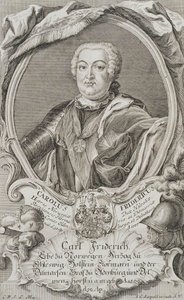 Portrett av hertug Charles Frederick av Holstein-Gottorp 1700-1739, midten av 1700-tallet. av Johann Christian Leopold