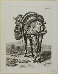 Feeding Mule - Rear, fra Die Zweite Thier Folge av Johann Christian Reinhart