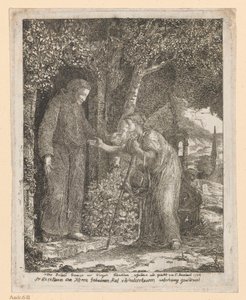 Illustrasjon til A.G. Bürgers ballade «Bror Graurock og pilegrimskvinnen» av Johann Christian Reinhart