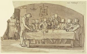 Kunstnerspøk på en osteria i Roma av Johann Christian Reinhart