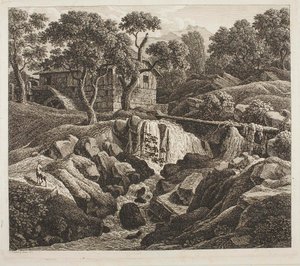 Landskap med møllehjul av Johann Christian Reinhart