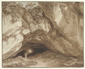 Steinete landskap med jegere av Johann Christian Reinhart