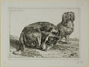 Two Dogs Resting, fra Die Zweite Thierfolge av Johann Christian Reinhart