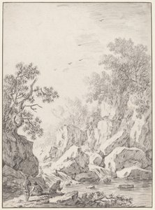 En foss ved Rock Cliffs, 1750-tallet.