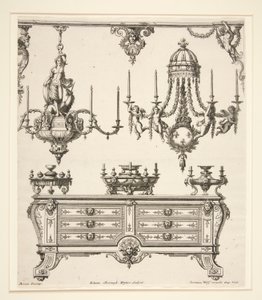 Ark fra Commodes et Lustres av Johann Christoph Hafner
