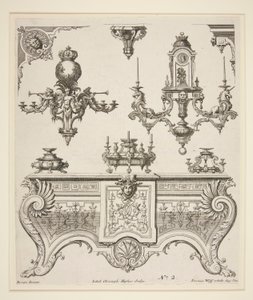 Ark med dekorative design av Johann Christoph Hafner