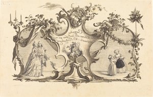 Moderne patroner med barn som representerer modusene i Augsburg av Johann Esaias Nilson