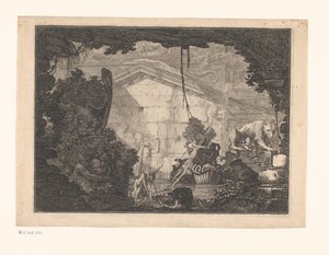 Arkitektur Capriccio med figurer av Johann Ferdinand Hetzendorff von Hohenberg