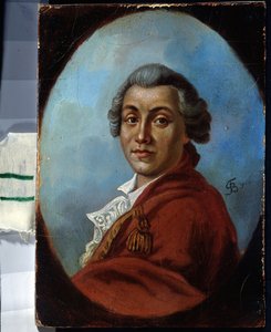 Portrait du poete Alexander Sumarokov (1717-1777) (Portrett av poeten Alexander Sumarokov). Maleri av Johann Friedrich August Tischbein (1750-1812). Huile sur toile av Johann Friedrich August Tischbein