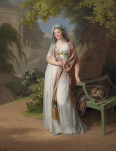Portrett av markgrevin Luise von Anhalt-Dessau (Anhalt Dessau) (1750-1811) (Louise de Brandenburg Schwedt) av Tischbein, Johann Friedrich August (1750-1812). Olje på lerret, størrelse: 94x72 av Johann Friedrich August Tischbein