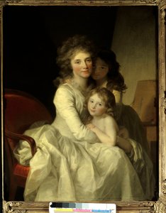 Sophie Muller og hennes to døtre Maleri av Johann Friedrich August Tischbein (1750-1812) 1792 rundt Paris, Museum of Decorative Arts
