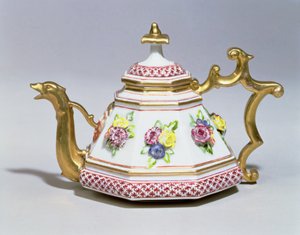 Meissen åttekantet tekanne, ca. 1718 porselen