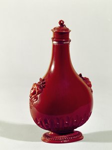 Pilgrimsflaske, Meissen, ca.1710 rødt steintøy