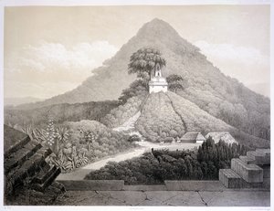 Pittoresk utsikt ved korsetempel, Palenque, plate 20 fra 