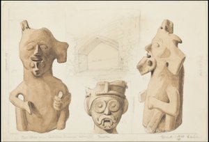 En samling av Waldecks originale kunstverk fra Mesoamerica, boks 3 av 22 av Johann Friedrich Maximilian von Waldeck