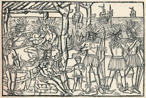 Den første representasjonen av folket i den nye verden, 1505, 1912 av Johann Froschauer