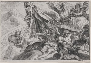 Allegory of Winter med Diana the Huntress av Johann Georg Bergmuller