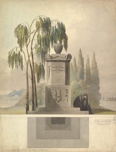 Design for en grav, Rothgeisser i Nürnberg høyde- og grunnplan, 1826. av Johann Georg Dürschner