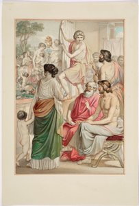 Maleren Zeuxis presenterer sitt maleri av kentauren av Johann Georg Hiltensperger