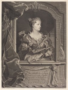 Elizabeth de Gouy, kone til Hyacinthe Rigaud av Johann Georg Wille after Hyacinthe Rigaud