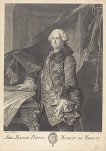 Abel Francois Poisson, markis av Marigny av Johann Georg Wille after Louis Tocqué