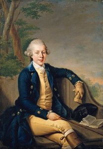 Portrett av Ernest II, hertug av Sachsen-Gotha-Altenburg 1745-1804, 1768. av Johann Georg Ziesenis the Younger