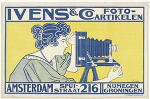 Reklameplakater for Ivens & Co og Guy de Coral & Co Ivens & Co. Fotoartikler. Amsterdam Spuistraat 216 Nijmegen, Groningen (tittel på objekt)