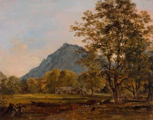 Et gårdshus i de bayerske alpene, ca 1825.