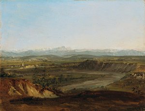 Lechtal med utsikt over Zugspitze av Johann Georg von Dillis