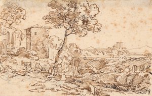 Italiensk landskap av Johann Georg von Dillis