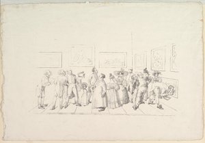 Publikum på en utstilling, 1831.