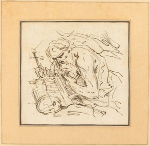 Den hellige Jerome av Johann Gottlieb Prestel after Domenichino
