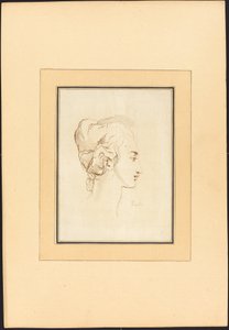 Hodet til en kvinne av Johann Gottlieb Prestel after Guercino