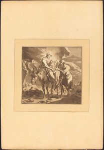Flykten til Egypt av Johann Gottlieb Prestel after Nicolaes Pietersz Berchem