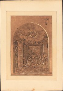 Hyrdenes tilbedelse av Johann Gottlieb Prestel after a 16th Century German Artist