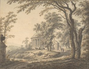 Idyllisk landskap med tempel, 1770.